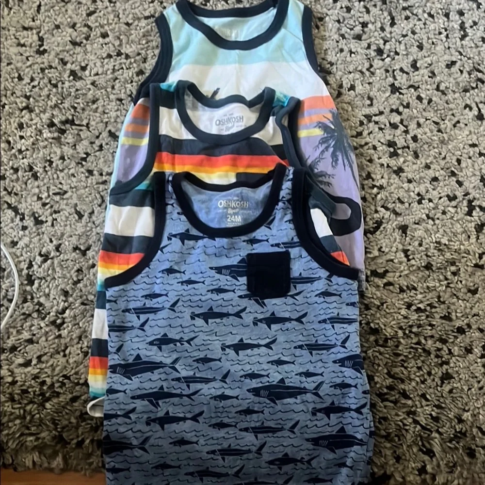 🤡OshKosh B'gosh Colorful Kids Tank Tops Trio🤡